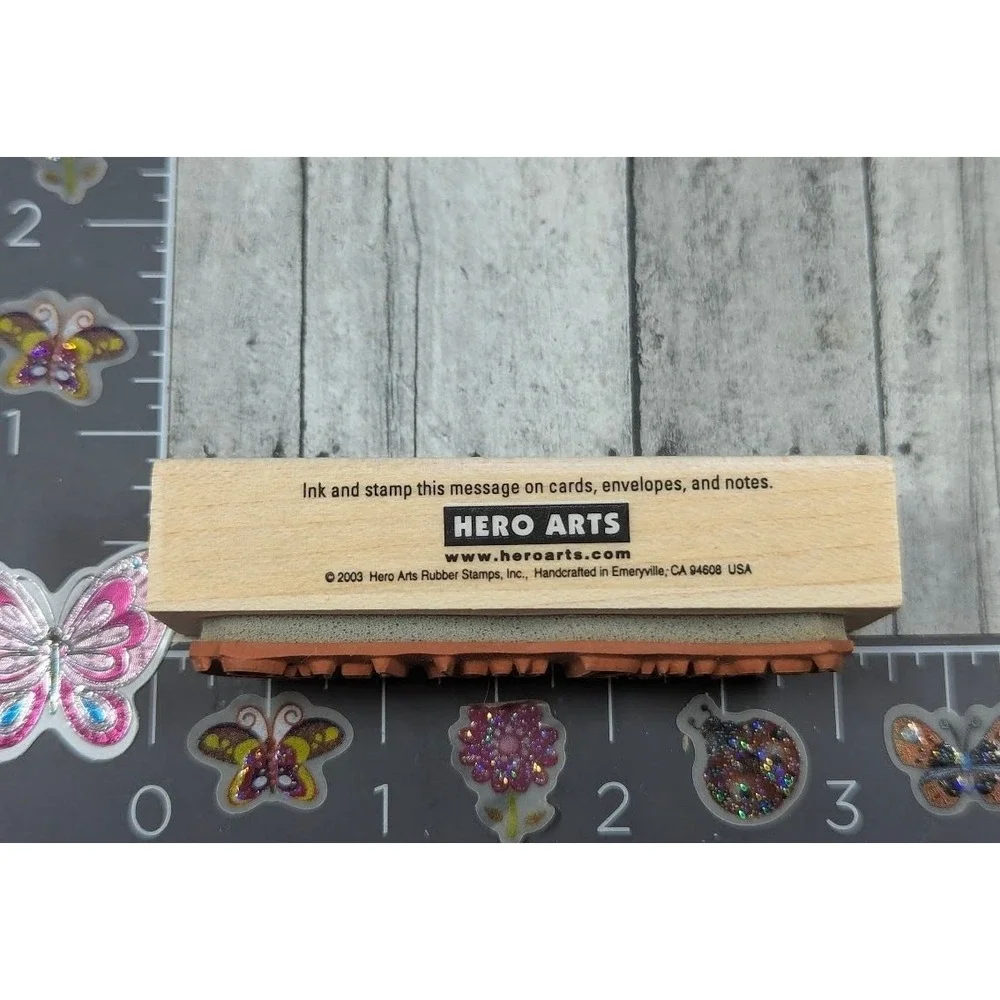 Hero Arts Enjoy Your Birthday C2770 Rubber Stamp Wood #B76
